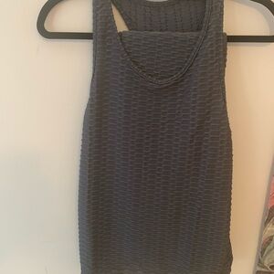 Women's Textured Gray Tank Top & pants set